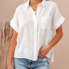 Camisa De Linho Feminina Manga Curta