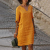 Vestido De Linho Curto