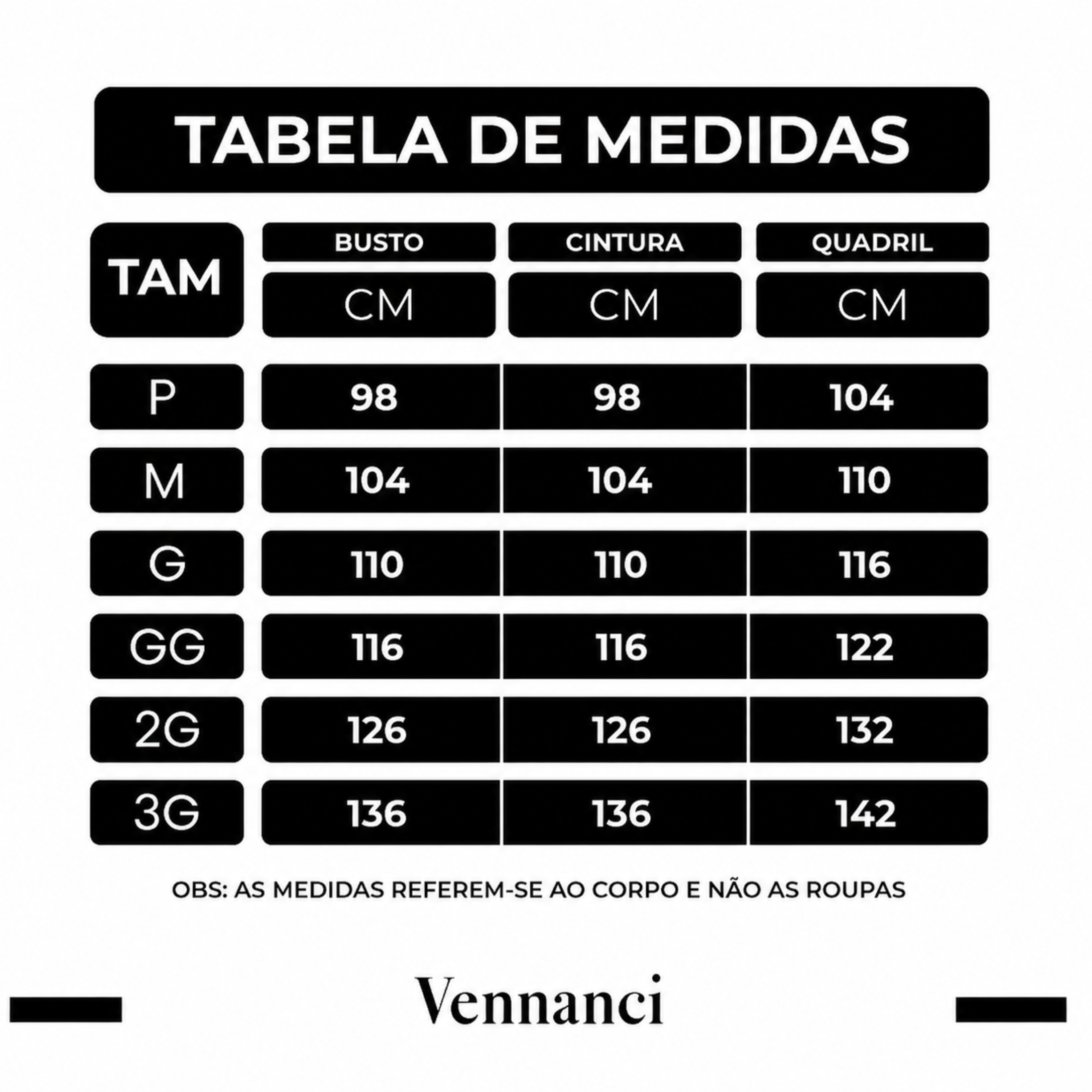 Guia de Tamanhos