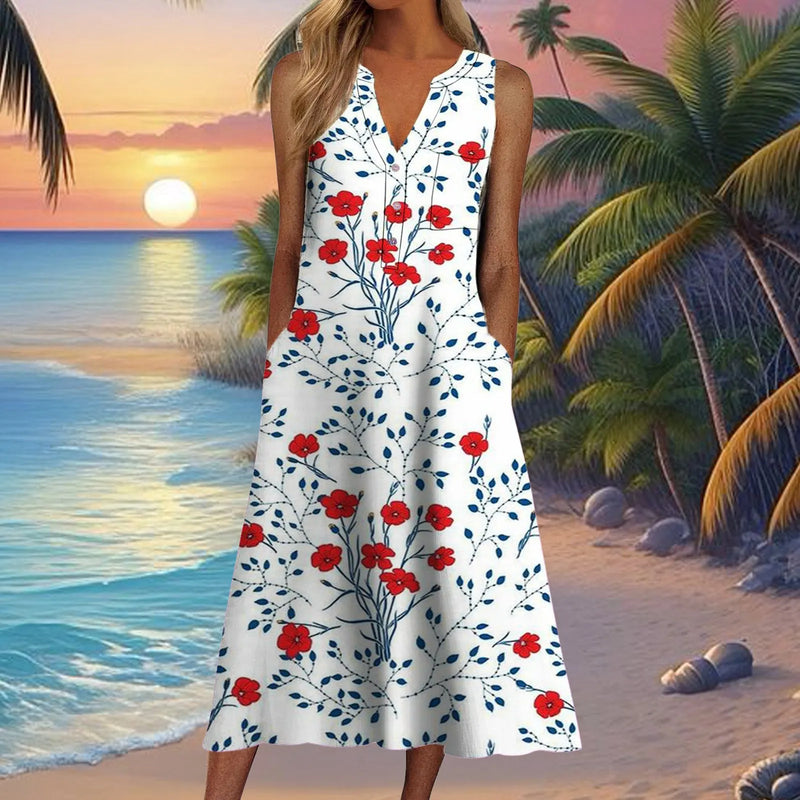 Vestido Midi Estampado Nélia