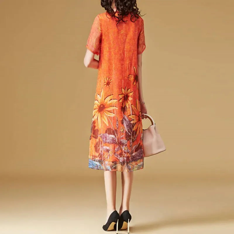 Vestido Midi Estampado Helga