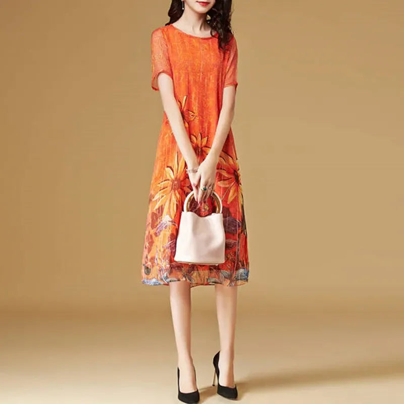 Vestido Midi Estampado Helga