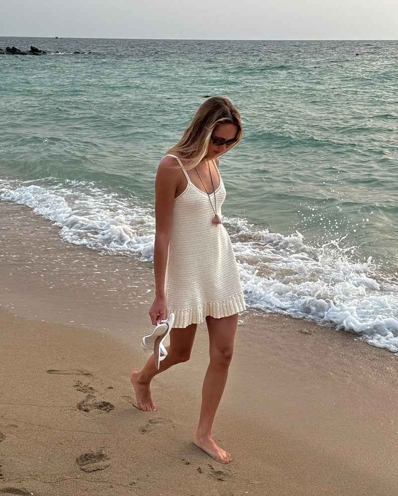 Vestido Curto de Crochê