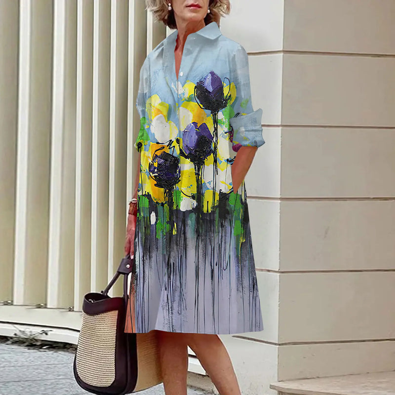 Vestido Midi Estampado Claribel