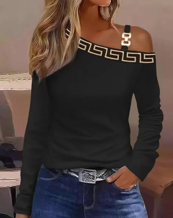 Blusa Feminina Fora de Ombro com Manga Longa