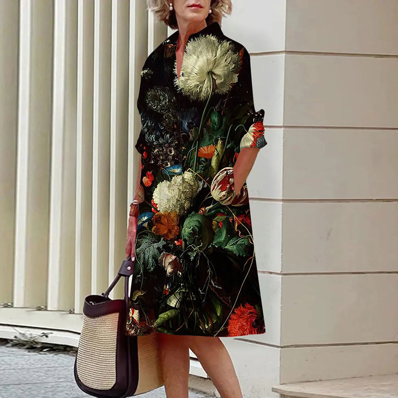 Vestido Midi Estampado Claribel