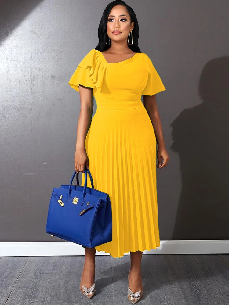 Vestido Midi Plissado Niviane