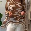 Blusa Casual Folgada de Chiffon Estampado