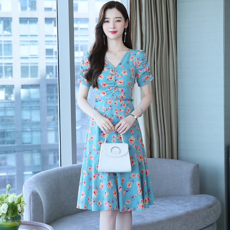 Vestido Midi Estampado Elvianne