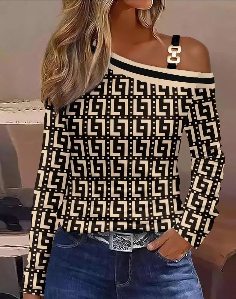 Blusa Feminina Fora de Ombro com Manga Longa