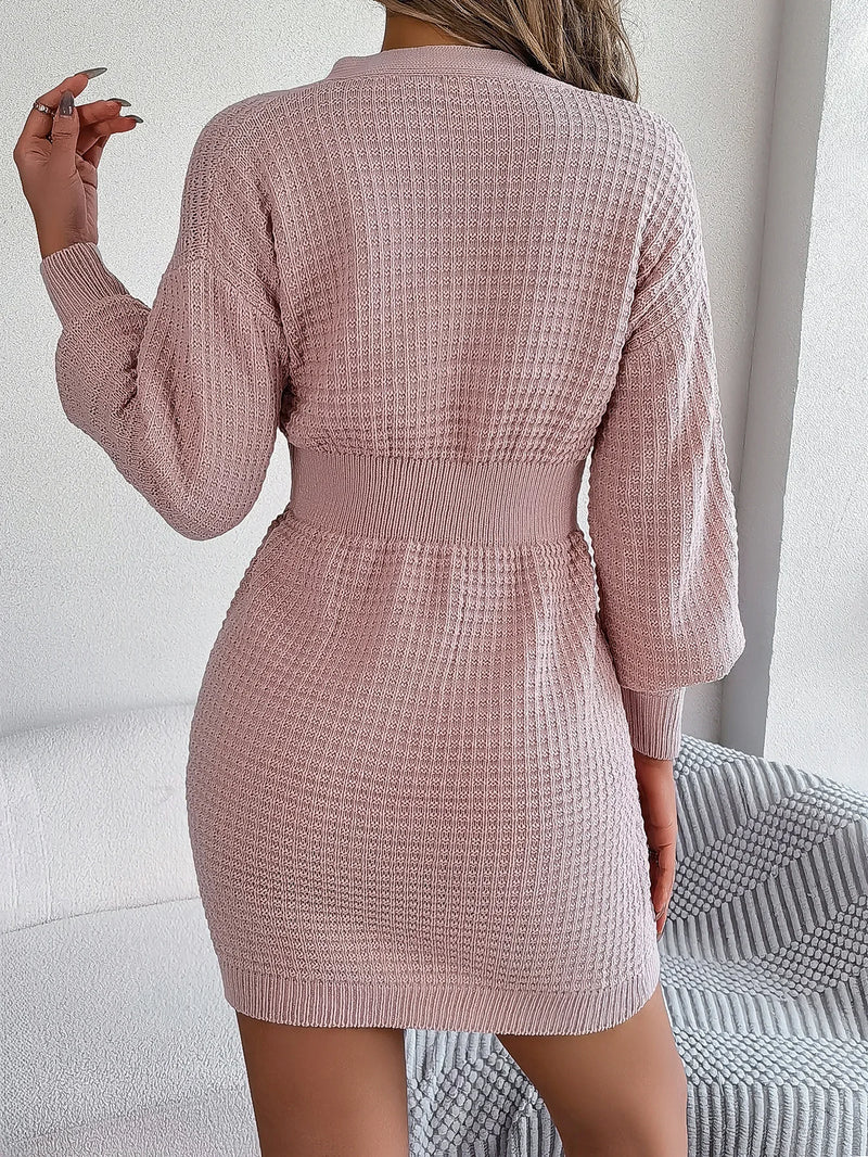 Vestido de Malha com Manga Longa