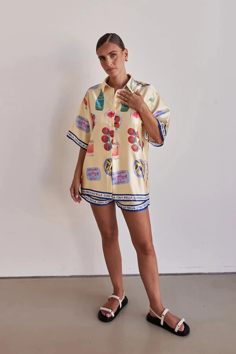 Conjunto Feminino Curto de Cetim