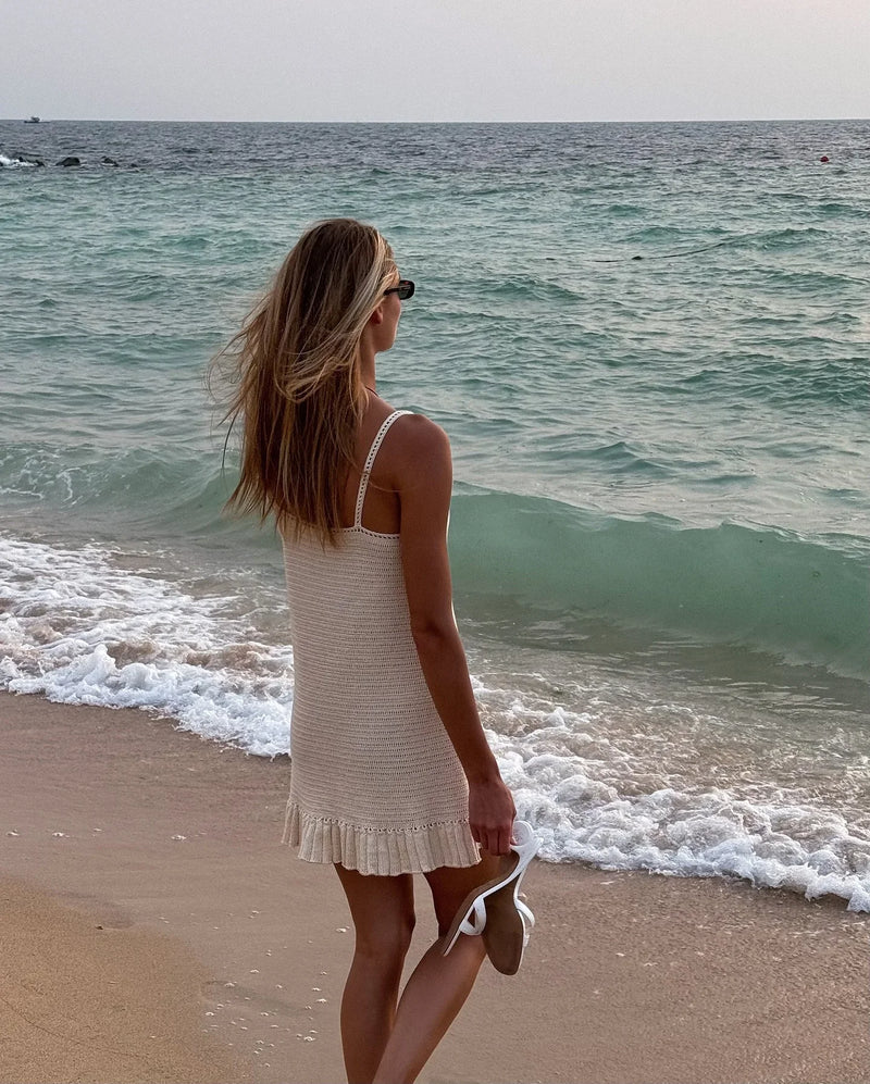 Vestido Curto de Crochê