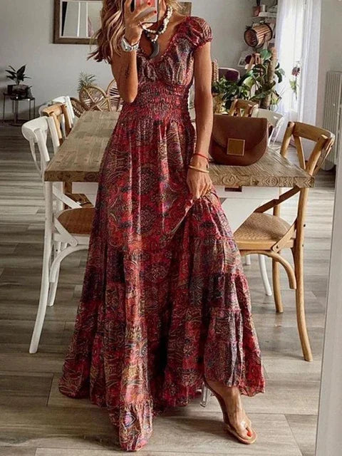 Vestido Longo Estampado Halina