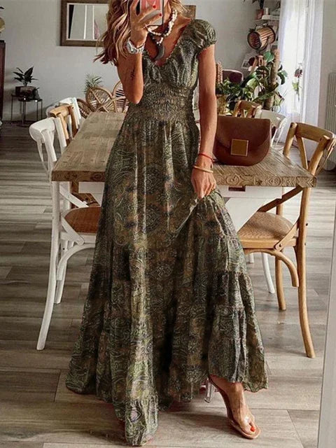 Vestido Longo Estampado Halina