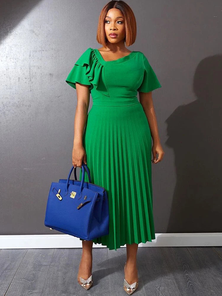 Vestido Midi Plissado Niviane