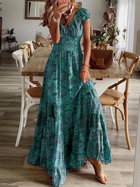 Vestido Longo Estampado Halina