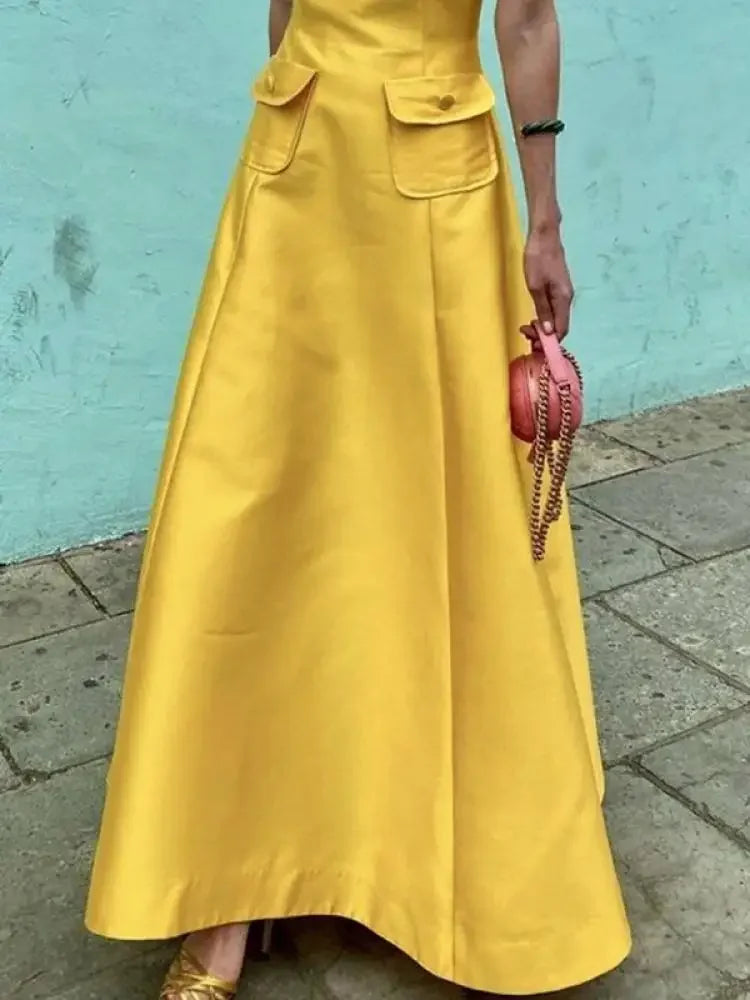 Vestido Longo com Bolsos Gisandra