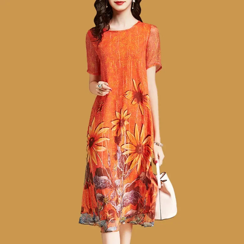 Vestido Midi Estampado Helga