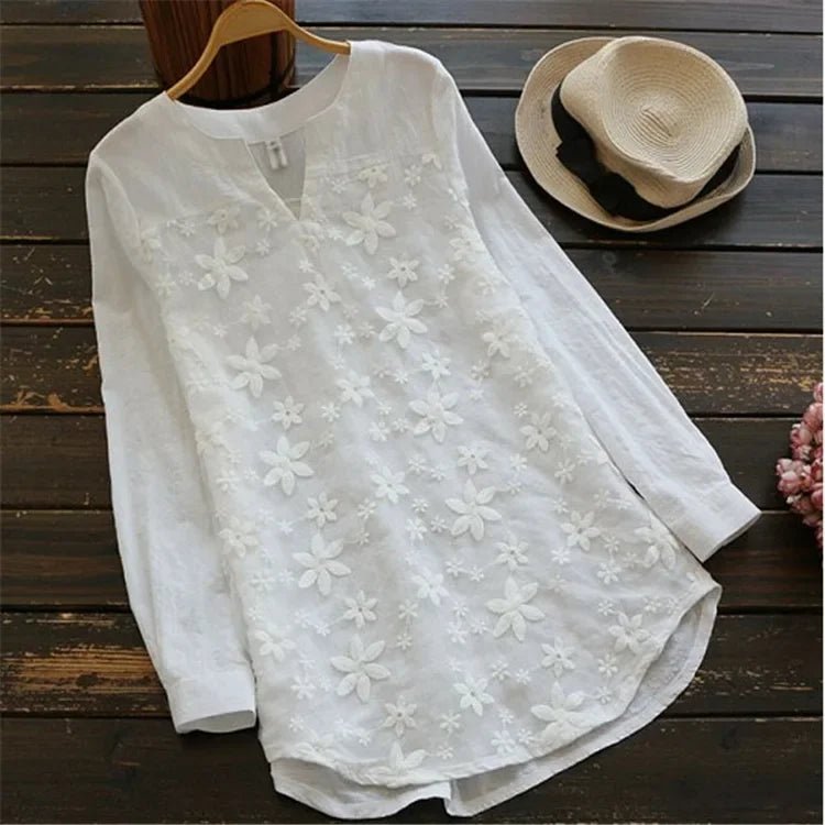 Blusa Feminina de Renda Manga Longa - Vennanci