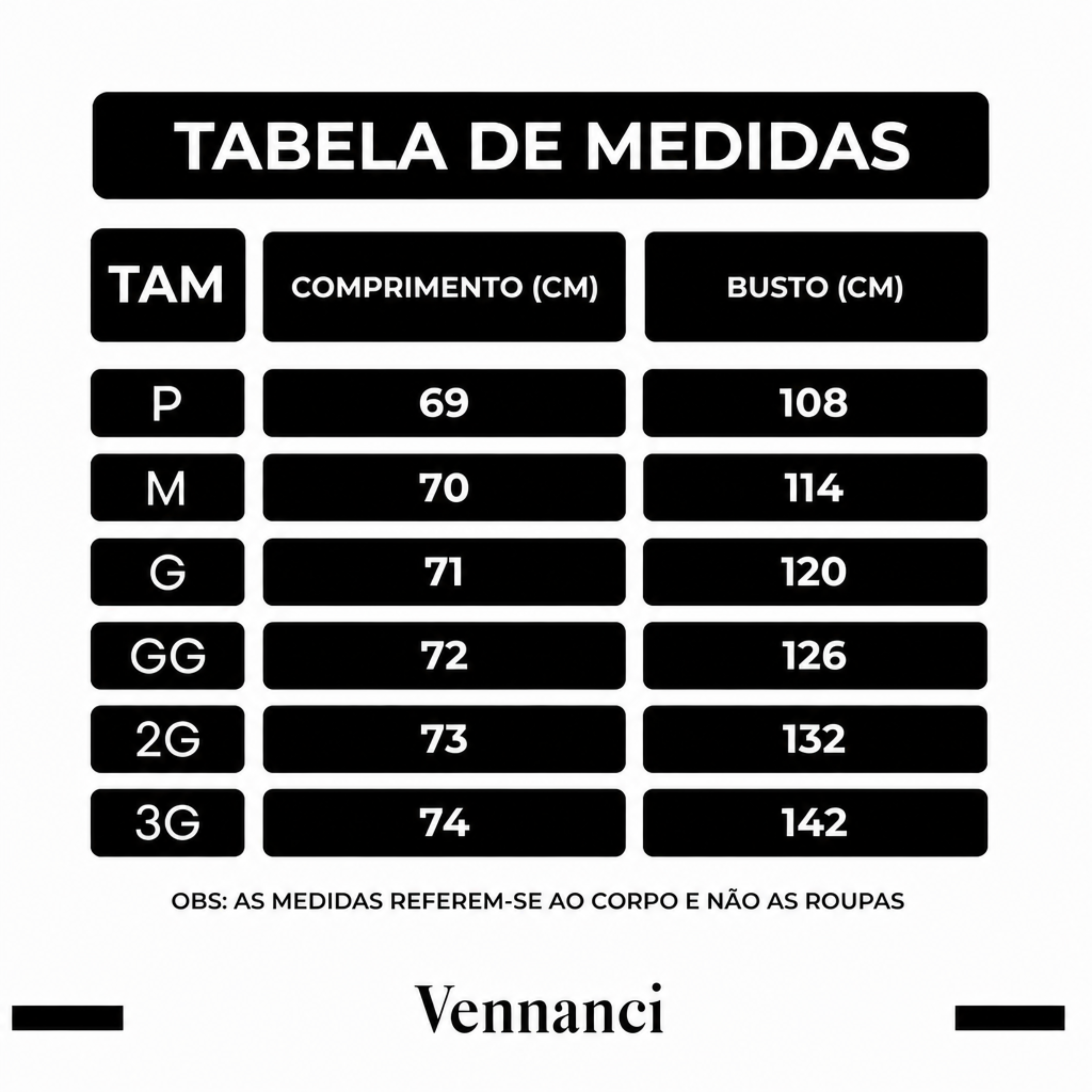 Guia de Tamanhos