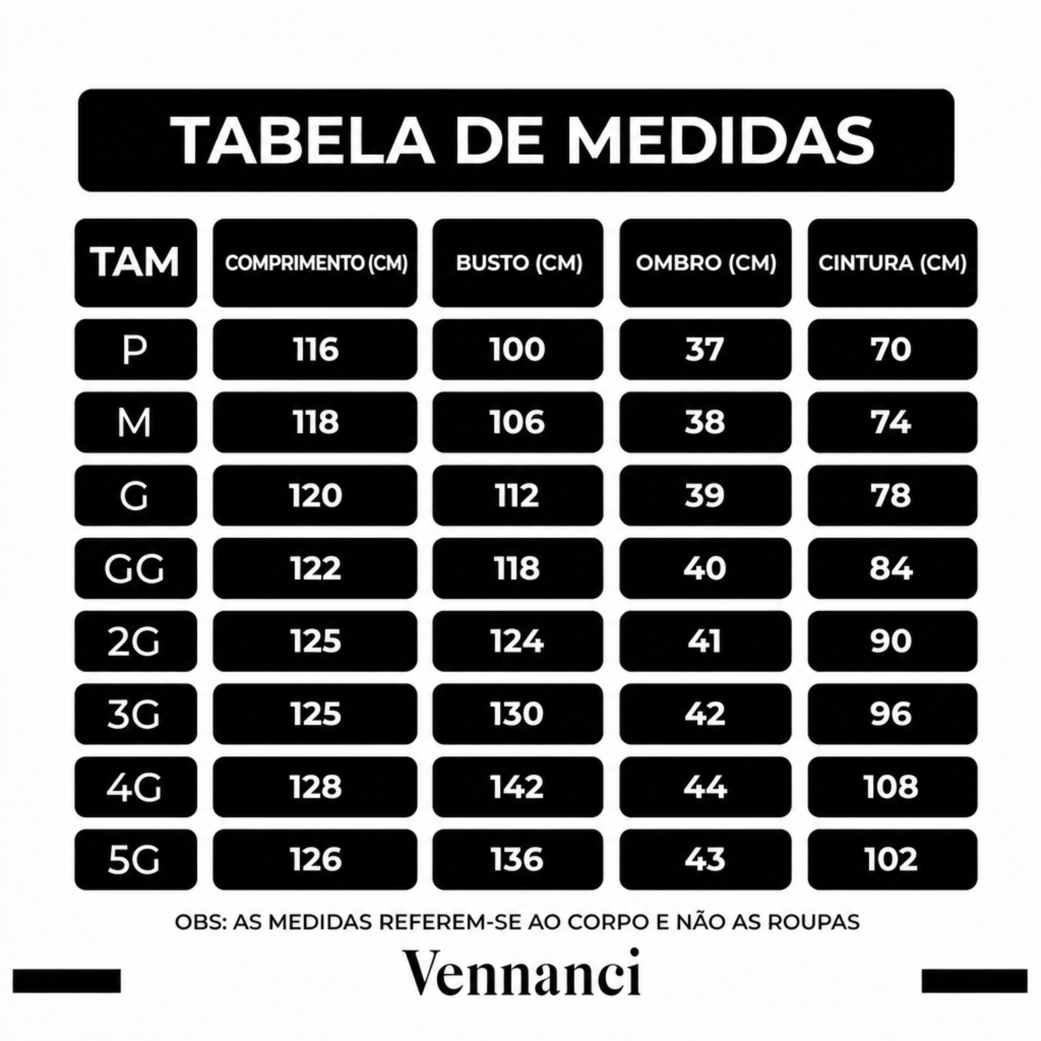 Guia de Tamanhos