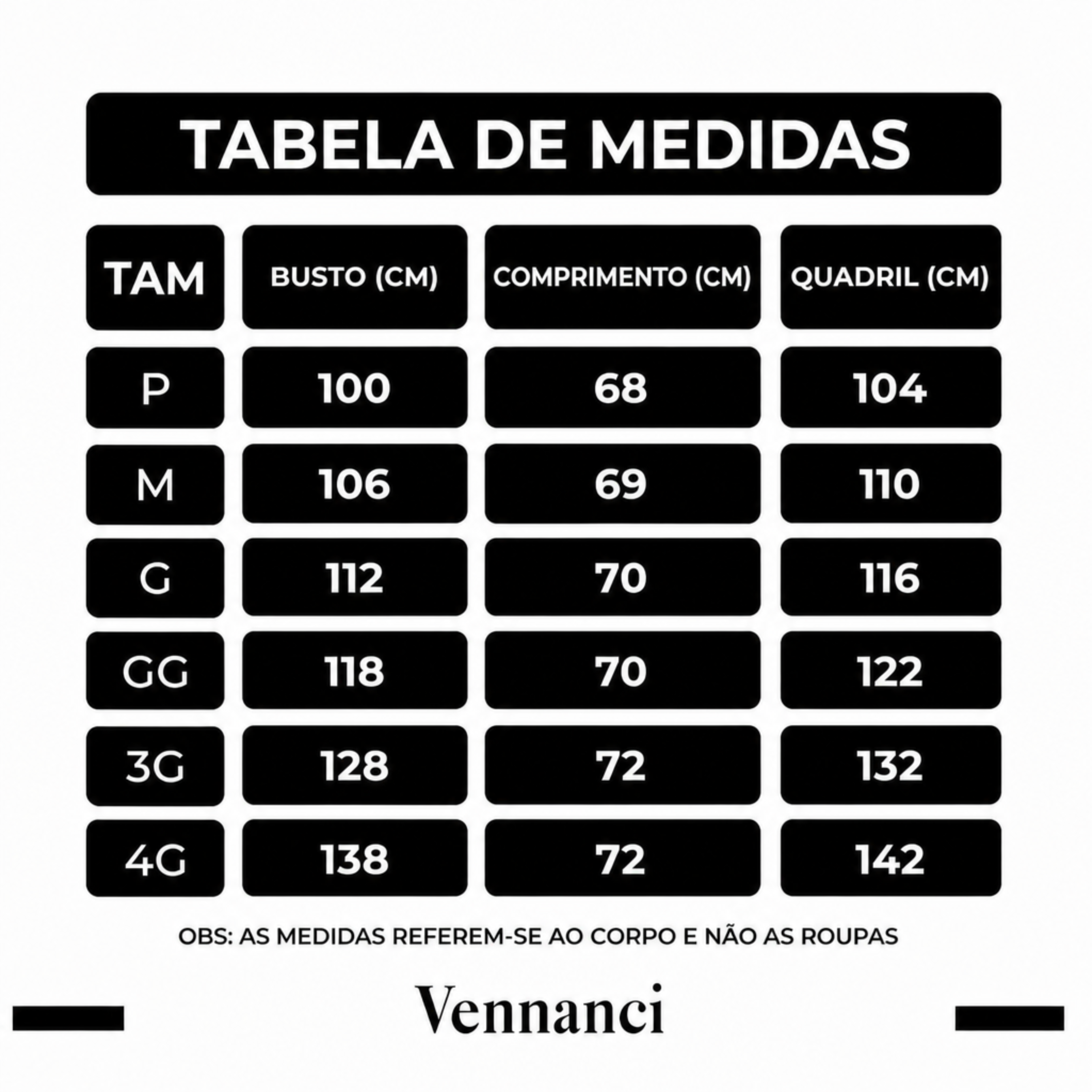 Guia de Tamanhos