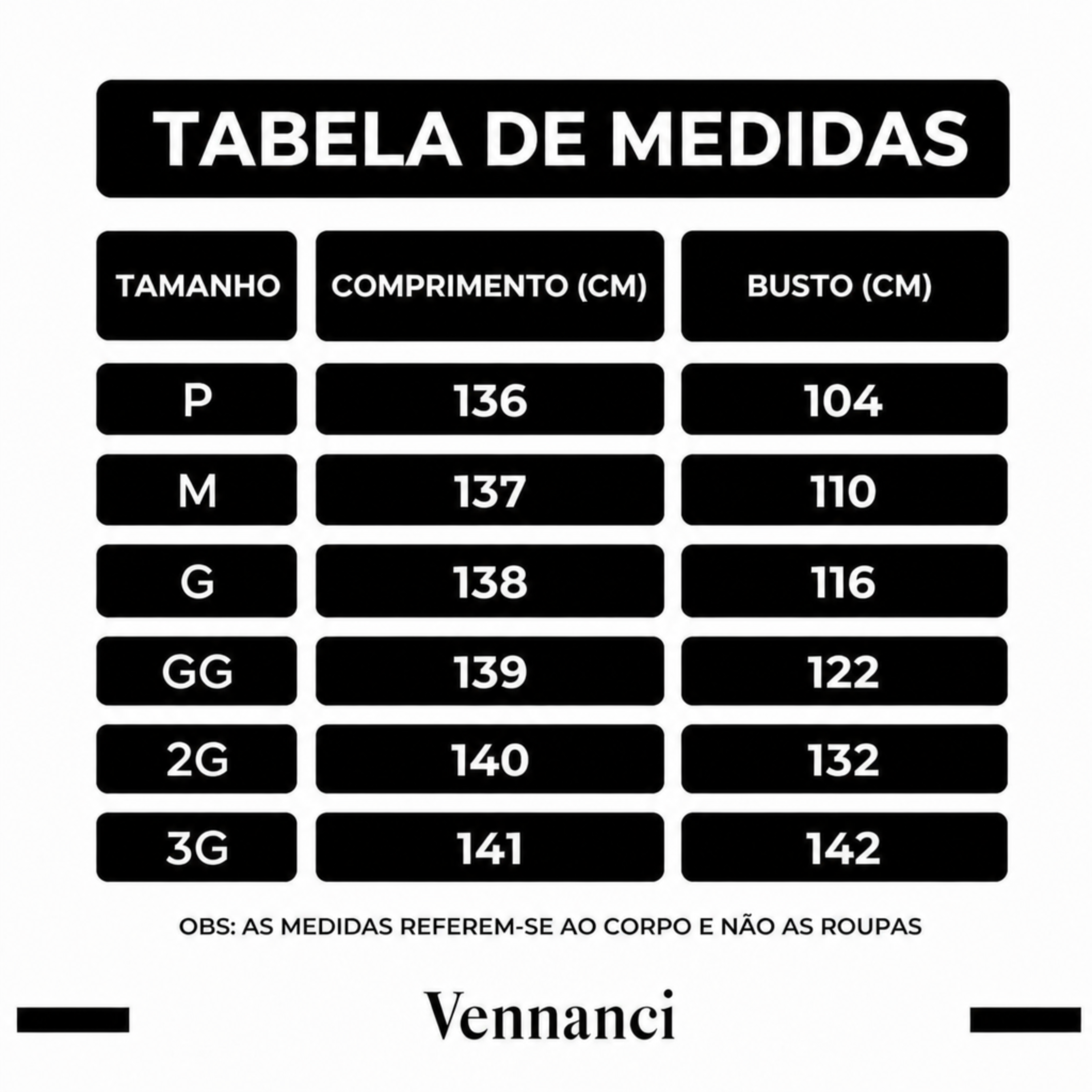 Guia de Tamanhos