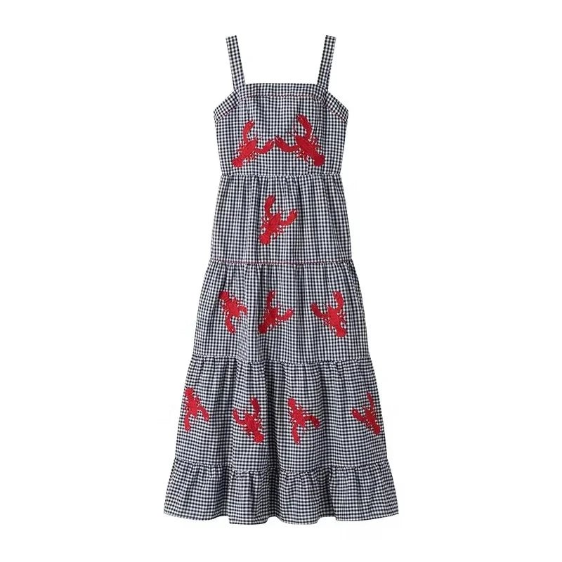 Vestido Feminino Estampado em Xadrez - Vennanci