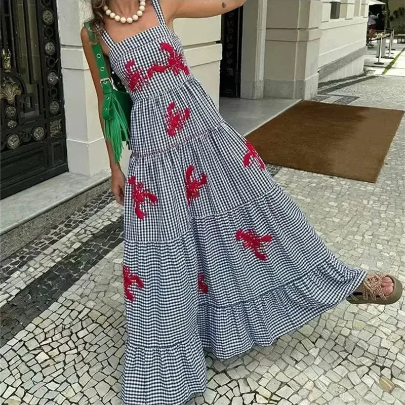 Vestido Feminino Estampado em Xadrez - Vennanci