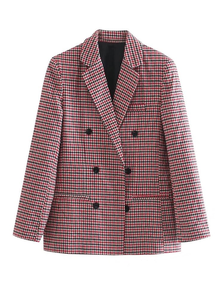 Blazer Feminino Em Xadrez - Vennanci