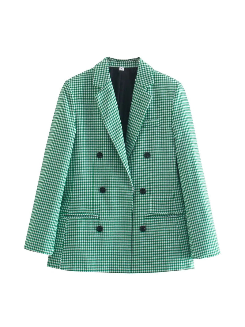 Blazer Feminino Em Xadrez - Vennanci