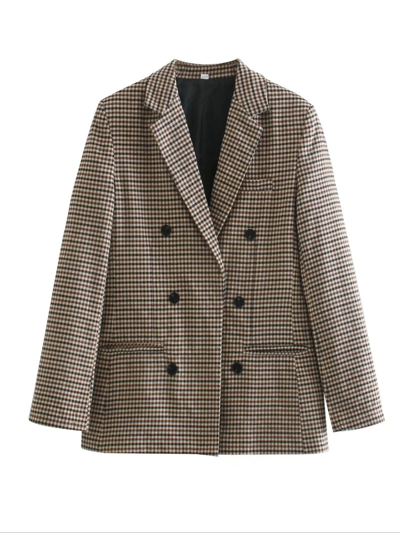 Blazer Feminino Em Xadrez - Vennanci