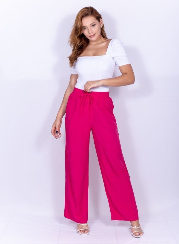 Calça Feminina Pantalona De Viscolinho - Vennanci