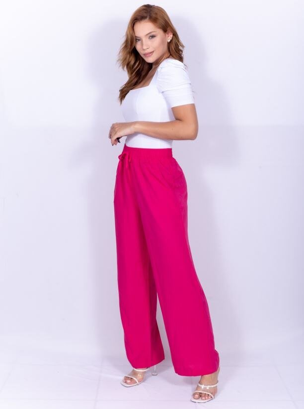 Calça Feminina Pantalona De Viscolinho - Vennanci