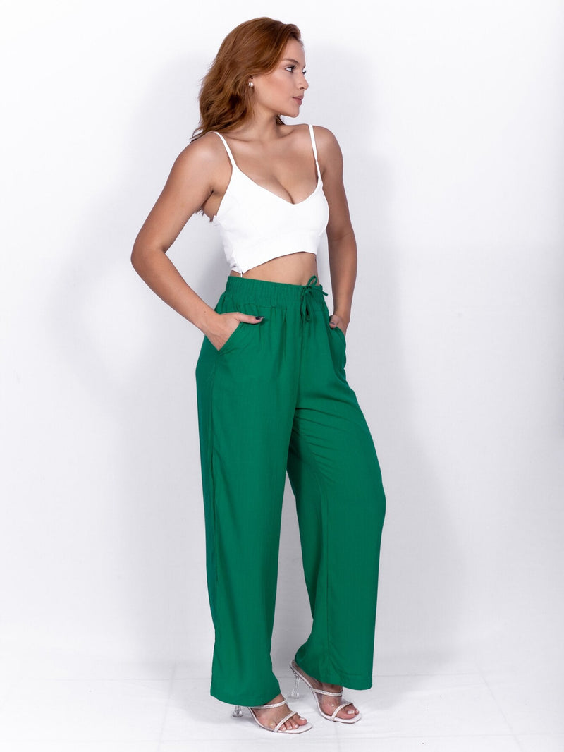 Calça Feminina Pantalona De Viscolinho - Vennanci