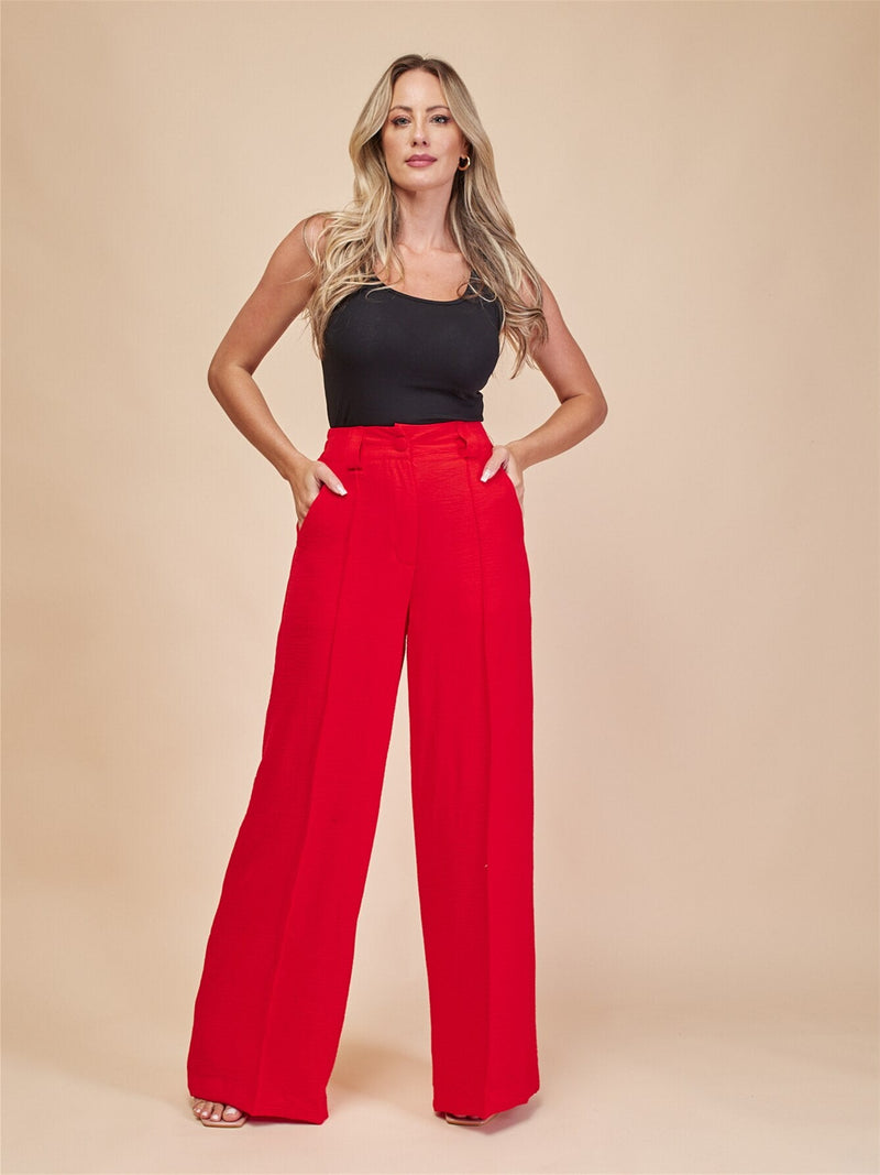 Calça Pantalona Feminina Cintura Alta - Vennanci