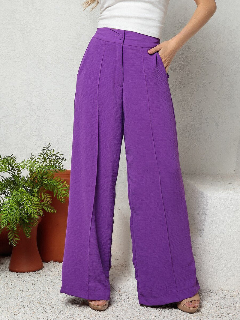 Calça Pantalona Feminina Cintura Alta - Vennanci