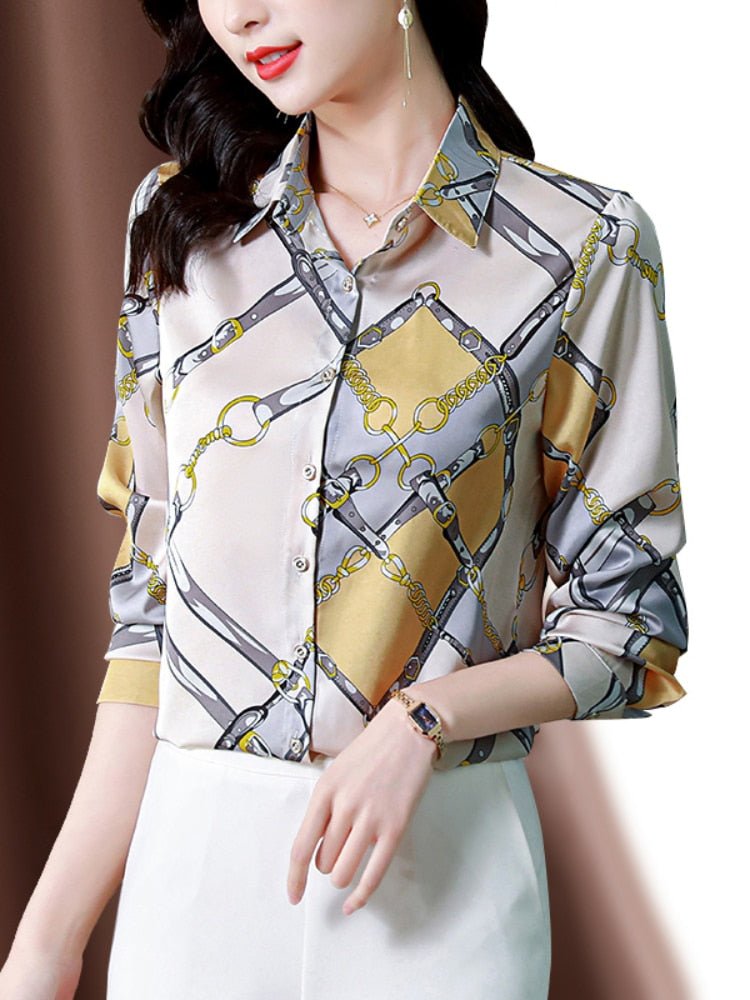 Camisa Feminina Social Estampada - Vennanci