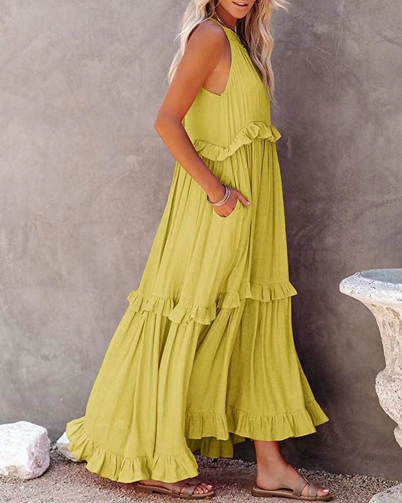 Vestido Longo Babado - Vennanci